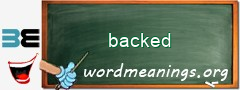 WordMeaning blackboard for backed